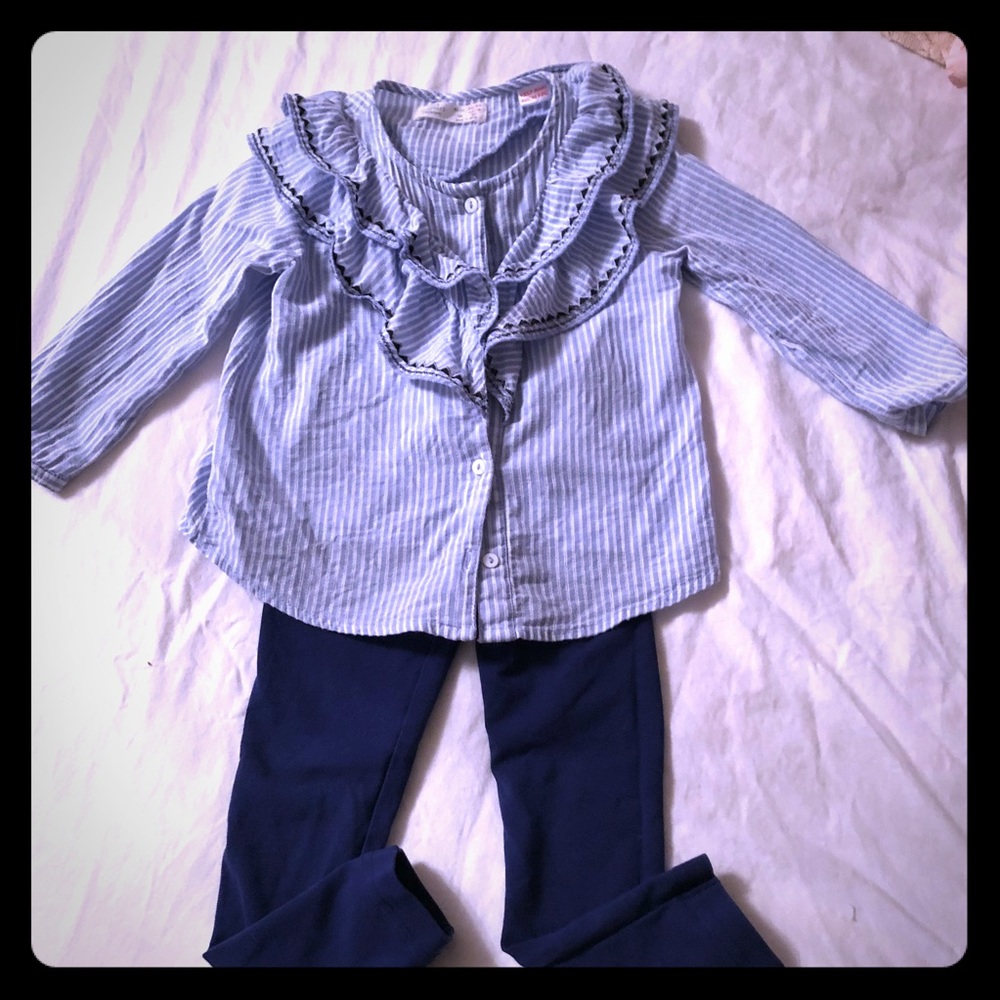 Children’s ruffle blouse & leggings